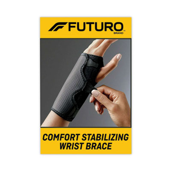 Adjustable Reversible Splint Wrist Brace, Fits Wrists 5.5" To 8.5", Black