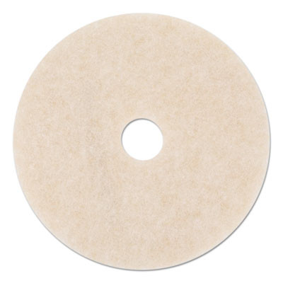 Ultra High-Speed Topline Floor Burnishing Pads 3200, 24" Diameter, White/Amber, 5/Carton