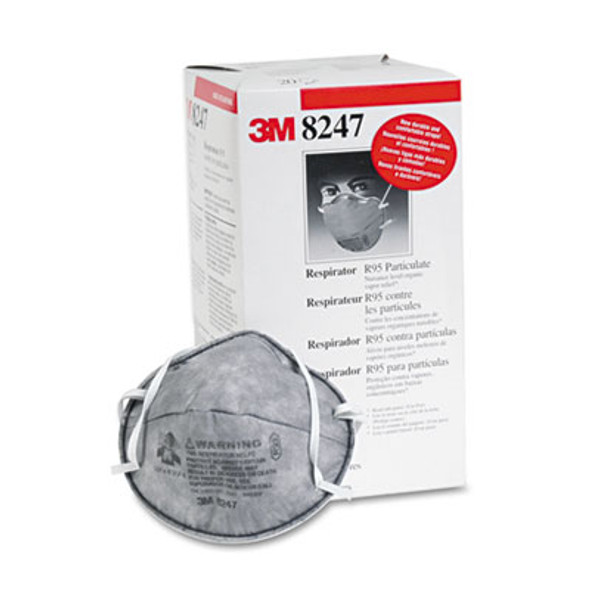 R95 Particulate Respirator w/Nuisance-Level Organic Vapor Relief, One Size Fits All, 20/Box