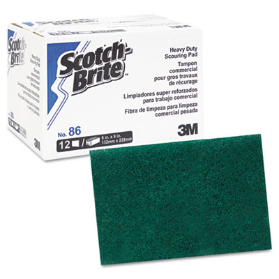 Heavy Duty Scouring Pad 86, 6 X 9, Green, 12/Pack, 3 Packs/Carton