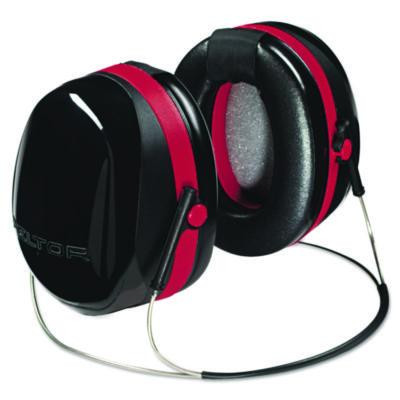 E-A-R Peltor Optime 105 Behind-The-Head Earmuffs, 29 Db Nrr, Red/Black