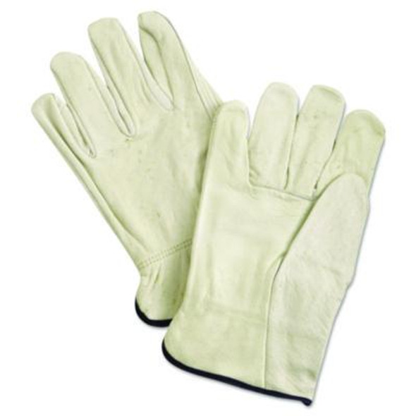 Unlined Pigskin Driver Gloves, Gunn Cut, Straight Thumb, X-Large, Cream, 12 Pairs