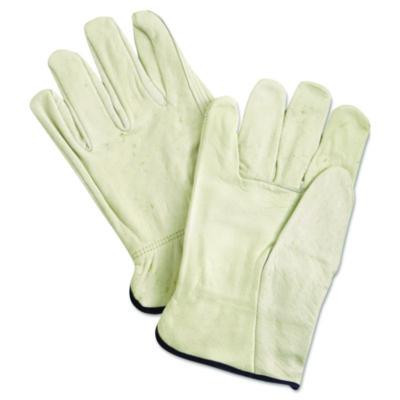 Unlined Pigskin Driver Gloves, Gunn Cut, Straight Thumb, X-Large, Cream, 12 Pairs