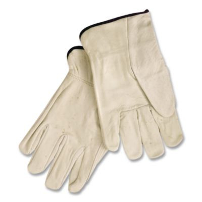 Unlined Pigskin Driver Gloves, Gunn Cut, Straight Thumb, X-Large, Cream, 12 Pairs