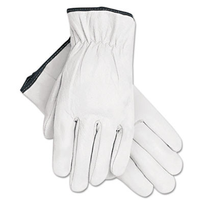 Grain Goatskin Driver Gloves, Gunn Cut, Straight Thumb, X-Large, White, 12 Pairs