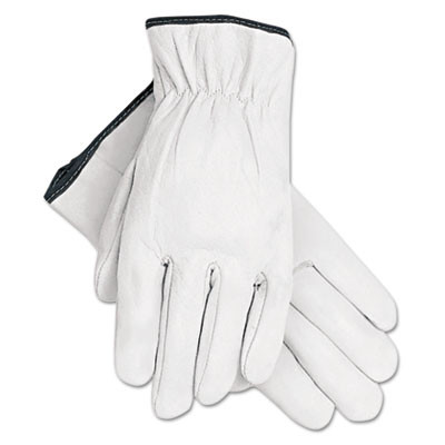 Grain Goatskin Driver Gloves, Gunn Cut, Straight Thumb, X-Large, White, 12 Pairs