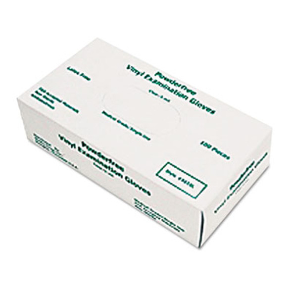 Disposable Vinyl Gloves, Powder-Free, Large, 5 Mil Thick, White, 100/Box