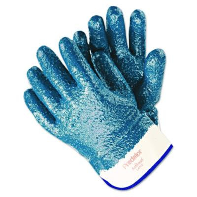 Predator Premium Nitrile-Coated Gloves, Large, Blue/White, 12 Pairs