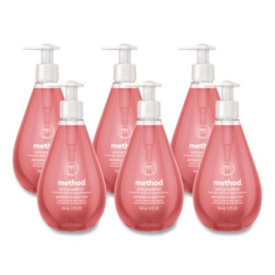 Gel Hand Wash, Pink Grapefruit Scent, 12 Oz, 6/Carton
