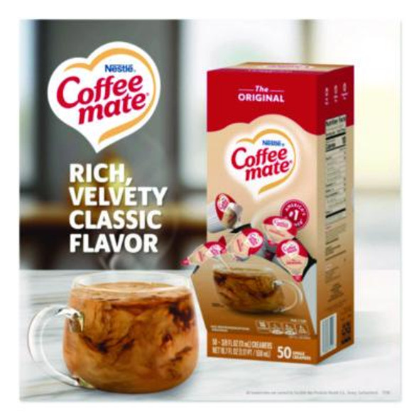Liquid Coffee Creamer, Original, 0.38 Oz Mini Cups, 50/Box, 4 Boxes/Carton