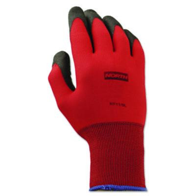 Northflex Red Foamed Pvc Gloves, En388: 4131, 10" Long, Large (Size 9), Red/Black, 12 Pairs