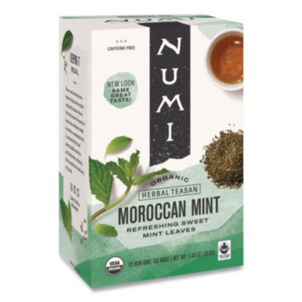 Organic Teas And Teasans, 1.4 Oz, Moroccan Mint, 18/Box