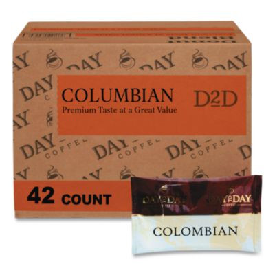 100% Pure Coffee, Colombian Blend, 1.5 Oz Pack, 42 Packs/Carton