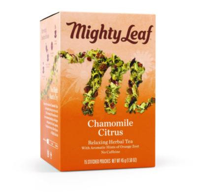 Whole Leaf Tea Pouches, Chamomile Citrus, 15/Box