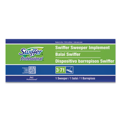 Sweeper Mop, 10 X 4.8 White Cloth Head, 46" Green/Silver Aluminum/Plastic Handle
