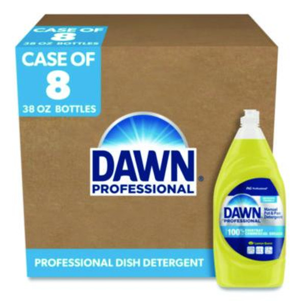 Manual Pot/Pan Dish Detergent, Lemon, 38 Oz Bottle, 8/Carton