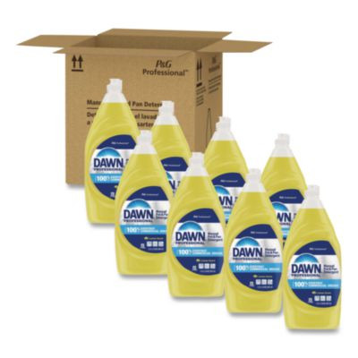 Manual Pot/Pan Dish Detergent, Lemon, 38 Oz Bottle, 8/Carton