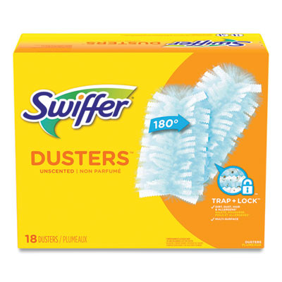 Dusters Refill, Dust Lock Fiber, 2" x 6", Light Blue, 18/Box, 4 Boxes/Carton