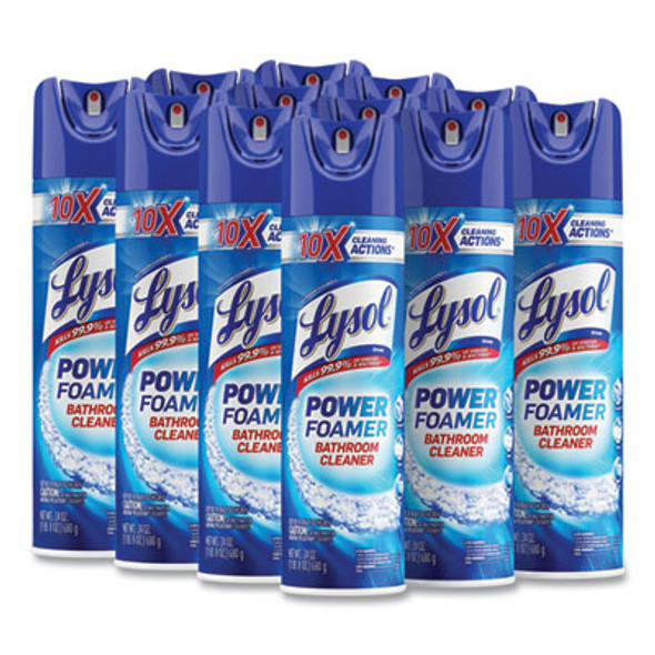 Power Foam Bathroom Cleaner, 24 Oz Aerosol Spray, 12/Carton