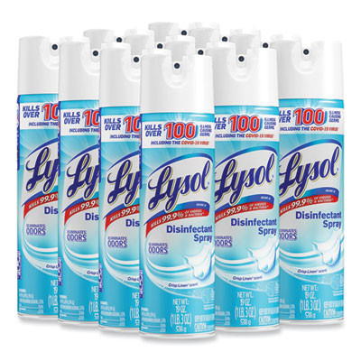 Disinfectant Spray, Crisp Linen Scent, 19 Oz Aerosol Spray, 12 Cans/Carton