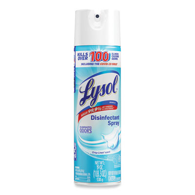 Disinfectant Spray, Crisp Linen Scent, 19 Oz Aerosol Spray, 12 Cans/Carton