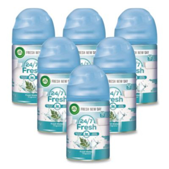 Freshmatic Ultra Automatic Spray Refill, Fresh Waters, 5.89 Oz Aerosol Spray, 6/Carton