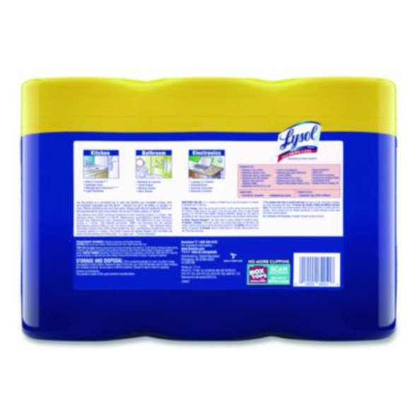 Disinfecting Wipes, 1-Ply, 7 x 7.25, Lemon And Lime Blossom, White, 80 Wipes/Canister, 3 Canisters/Pack