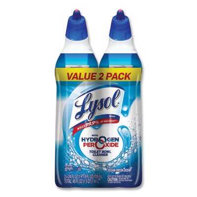 Toilet Bowl Cleaner With Oxi Action, Ocean Fresh Scent, 24 Oz Angle-Neck Bottle, 2/Pack