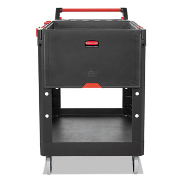 Heavy Duty Adaptable Utility Cart, Plastic, 2 Shelves, 500 Lb Capacity, 25.2" x 51.5" x 36", Black