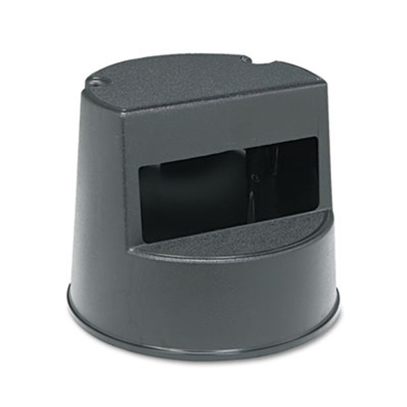 Rolling Step Stool, Curved Design, 2-Step, Retracting Casters, 350 Lb Capacity, 16" Diameter x 13.5"h, Black