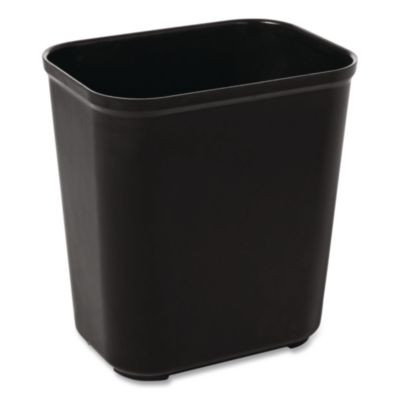 Fiberglass Wastebasket, 7 Gal, Fiberglass, Black
