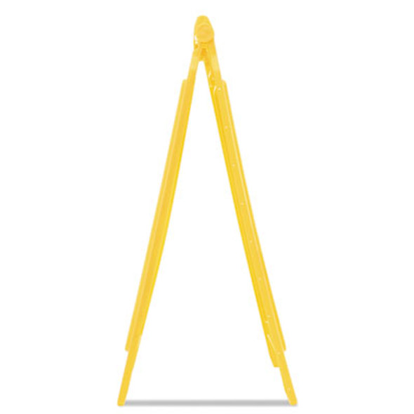 Multilingual "Caution" Floor Sign, 11 x 12 x 25, Yellow