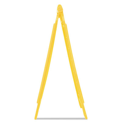 Multilingual "Caution" Floor Sign, 11 x 12 x 25, Yellow