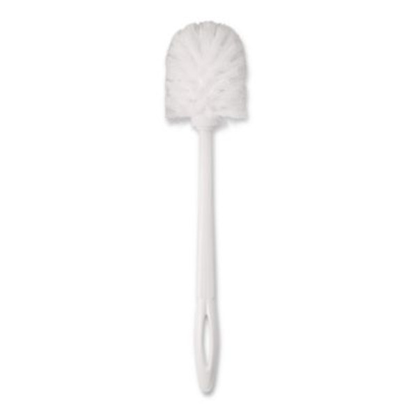 Commercial-Grade Toilet Bowl Brush, 10" Handle, White, 24/Carton