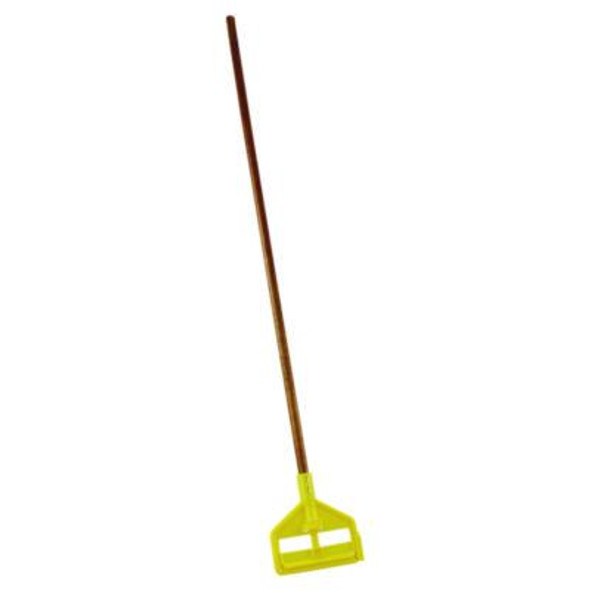 Invader Wood Side-Gate Wet-Mop Handle, 1.13 Dia x 54", Natural/Yellow
