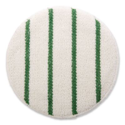Low Profile Scrub-Strip Carpet Bonnet, 19" Diameter, White/Green