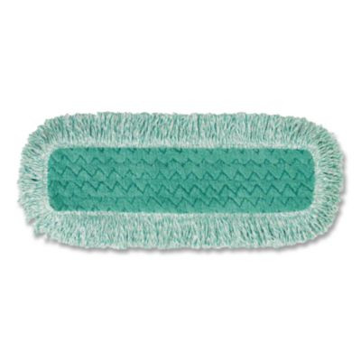 Dust Pad With Fringe, Microfiber, 18" Long, Green, 6/Carton