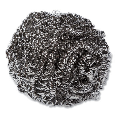 Stainless Steel Sponge, Polybagged, 1.75 Oz, Gray, 12/Pack, 6 Packs/Carton