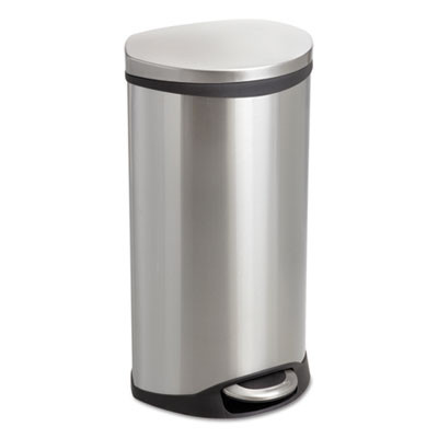Step-On Medical Receptacle, 7.5 Gal, Steel, Stainless Steel