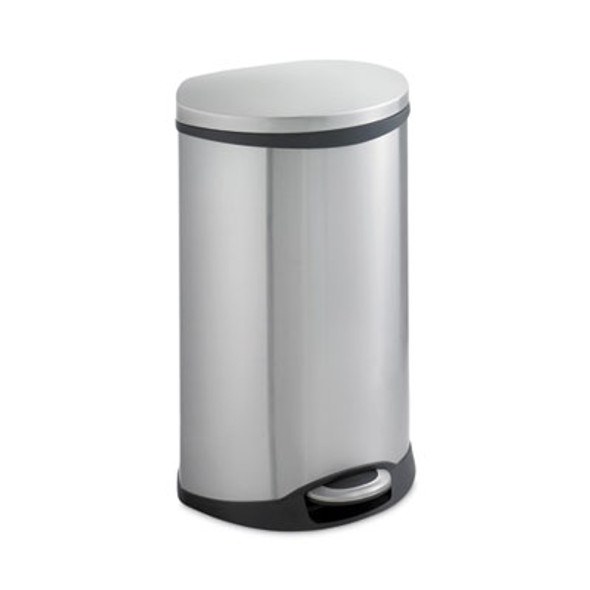 Step-On Medical Receptacle, 12.5 Gal, Steel, Stainless Steel