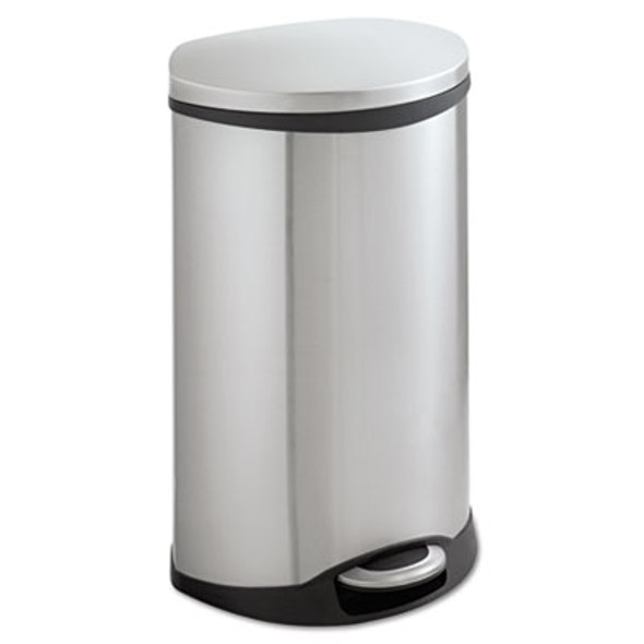Step-On Medical Receptacle, 12.5 Gal, Steel, Stainless Steel