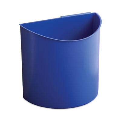 Desk-Side Recycling Receptacle, 7 Gal, Plastic, Black/Blue