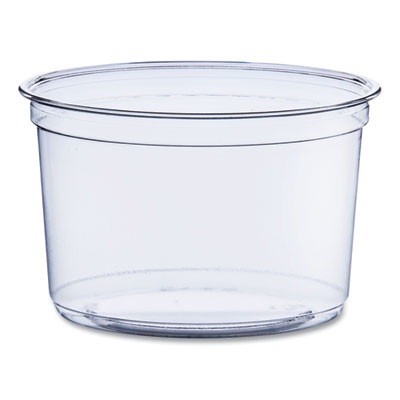 Bare Eco-Forward Rpet Deli Containers, Proplanet Seal, 16 Oz, 4.6" Diameter x 3" h, Clear, Plastic, 500/Carton