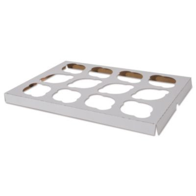 Cupcake Holder Inserts, 12-Cupcake Holder, 9.88 x 13.88 x 0.88, White/Brown, Paper, 200/Carton