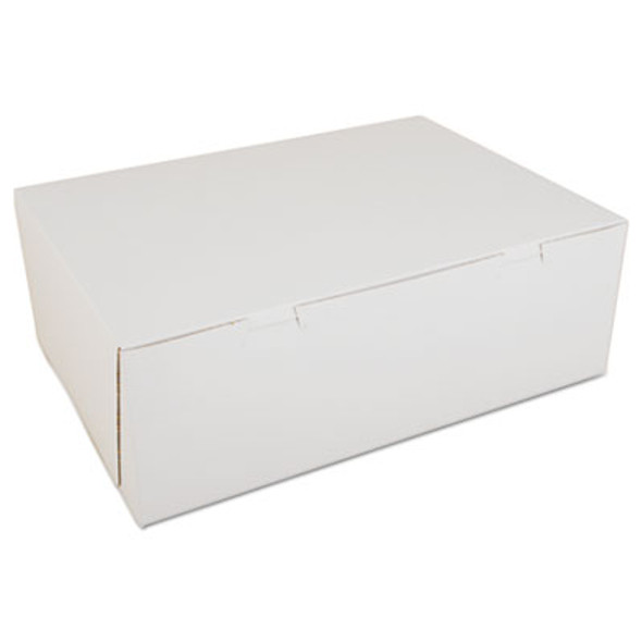 White One-Piece Non-Window Bakery Boxes, 14.5 x 10.5 x 5, White, Paper, 100/Carton