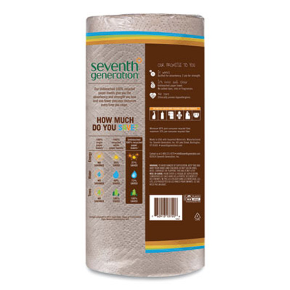 Natural Unbleached 100% Recycled Paper Kitchen Towel Rolls, 2-Ply, 11 x 9, 120 Sheets/Roll