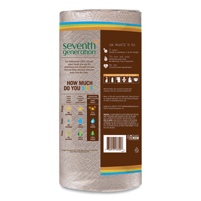 Natural Unbleached 100% Recycled Paper Kitchen Towel Rolls, 2-Ply, 11 x 9, 120 Sheets/Roll
