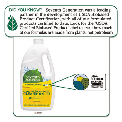 Natural Automatic Dishwasher Gel, Lemon Scent, 42 Oz Bottle