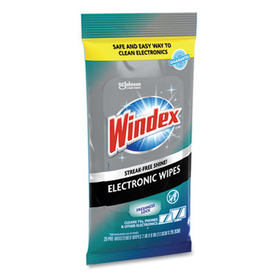 Electronics-Cleaner Wipes, 1-Ply, 7 x 10, Neutral Scent, White, 25 Wipes