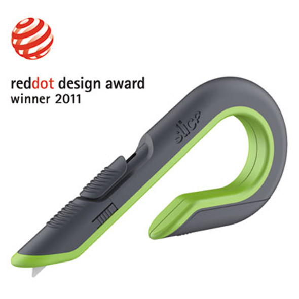 Box Cutters, Double Sided, Replaceable, 1.29" Stainless Steel Blade, 7" Nylon Handle, Gray/Green
